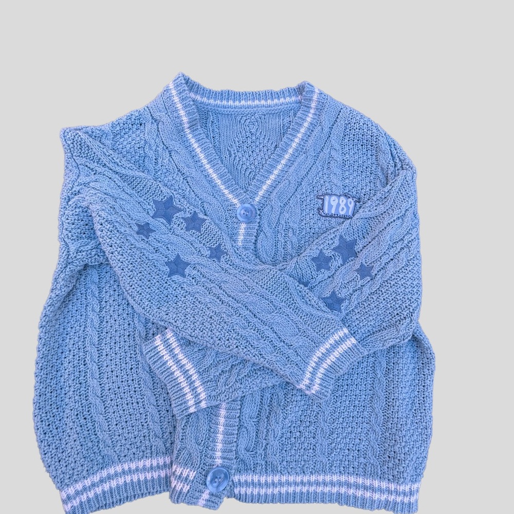 Taylor Swift 1989 Taylor’s Version Blue Star Cardigan XS/S Oversized Sweater